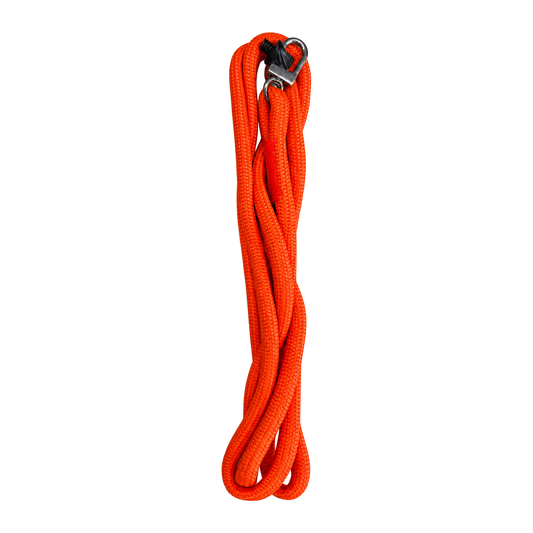 FinWhale tether, 4.9 ft orange rope with corrosion-resistant clip